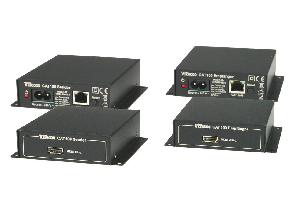 HDMI CAT EXTENDER ViTecco CAT 100, 2. Generation | made by ViTecco