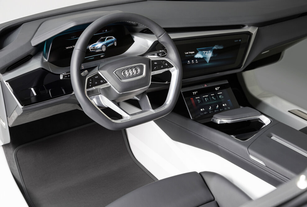 Audi e-tron quattro concept – Interieur Ausblick HMI, Connectivity und Infotainment