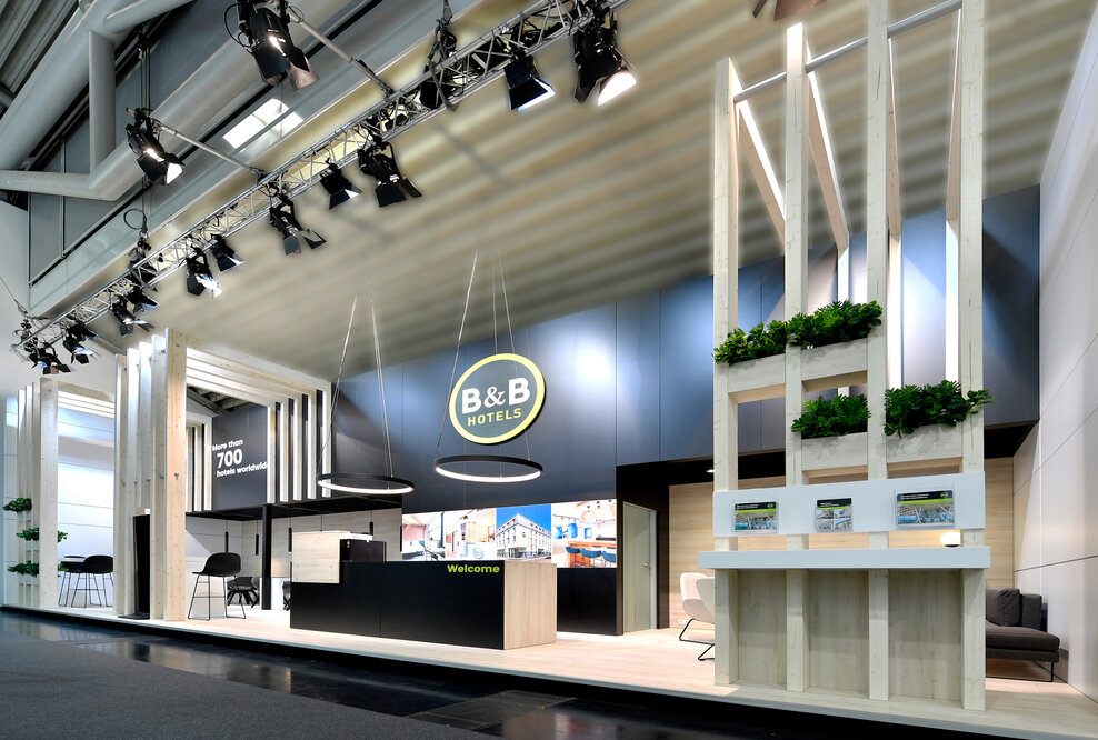 Messestand B&B Hotels, Messe Expo Real, Messebauer ISINGERMERZ