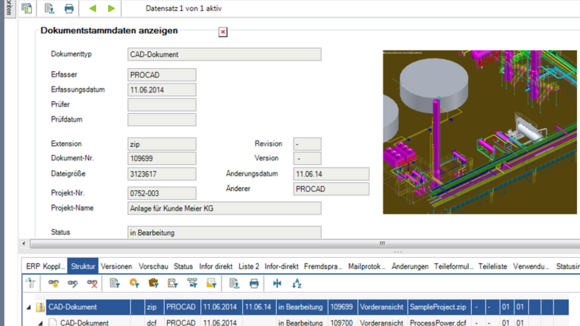 PROCAD integriert PDM-Software PRO.FILE in Autodesk AutoCAD Plant 3D