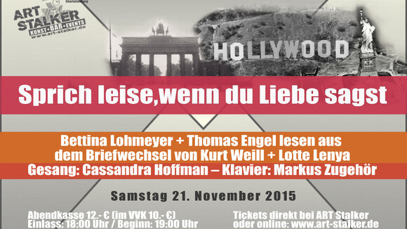 „Sprich leise, wenn du Liebe sagst“-Bettina Lohmeyer und Thomas Engel lesen Kurt Weill und Lotte Lenya