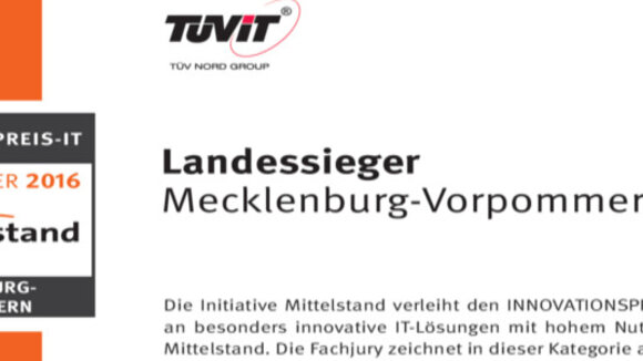 advocado gewinnt den Innovationspreis-IT 2016 (Mecklenburg-Vorpommern)
