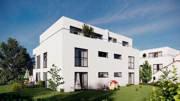 KSK-Immobilien hat zwei Mehrfamilienhäuser mit insgesamt elf Eigentumswohnungen des Neubauprojekts „Moderno“ vermittelt